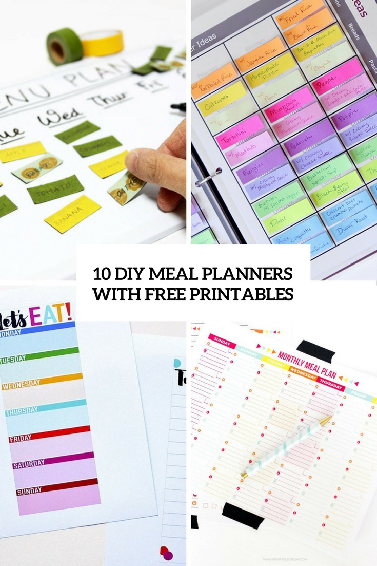 DIY Meal Planning
 10 Easy DIY Meal Planners With Free Printables Shelterness