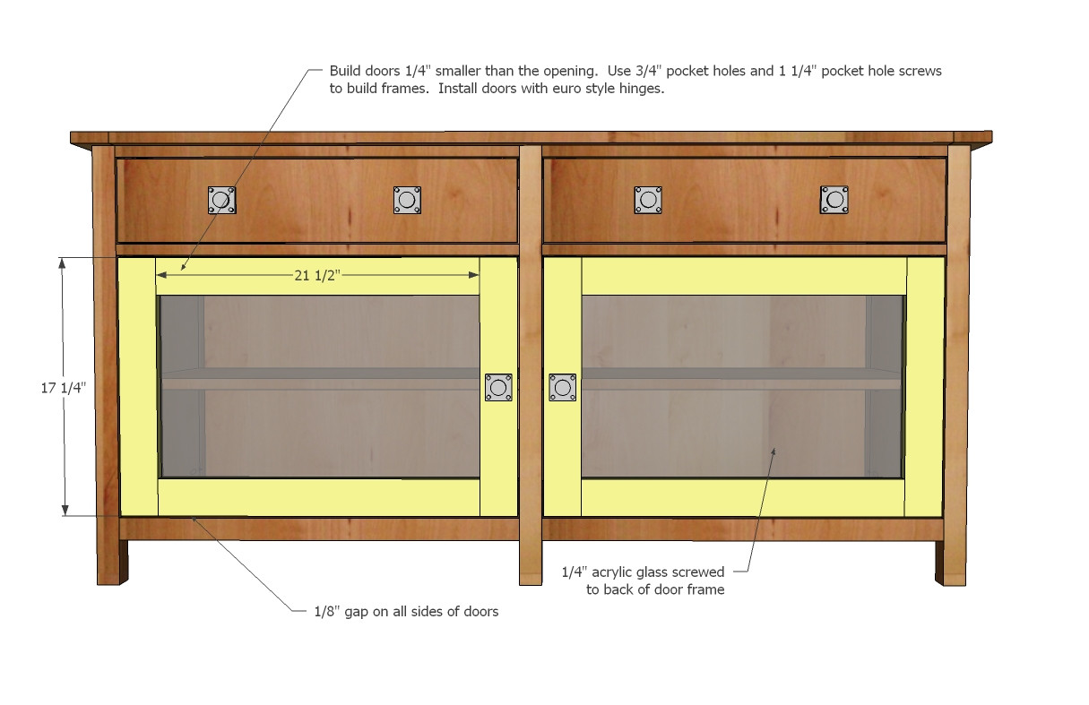 DIY Media Console Plans
 That s My Letter DIY Media Cabinet with Doors & Shelves