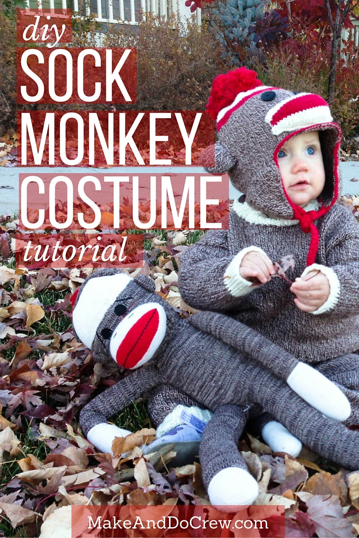 DIY Monkey Costume
 TUTORIAL Baby Knit Sock Monkey Halloween Costume