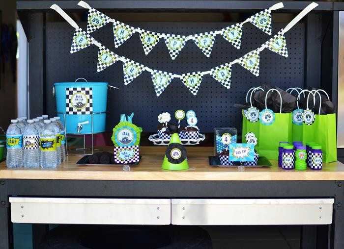 DIY Monster Truck Party Decorations
 Kara s Party Ideas Monster Truck Birthday Party via Kara s