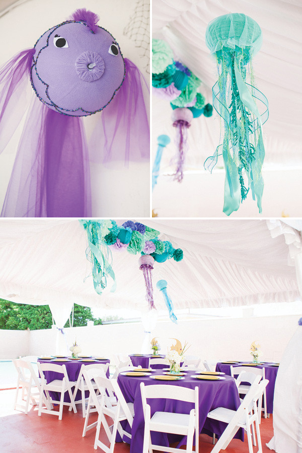 DIY Ocean Decor
 Sparkling Under the Sea First Birthday Party Hostess