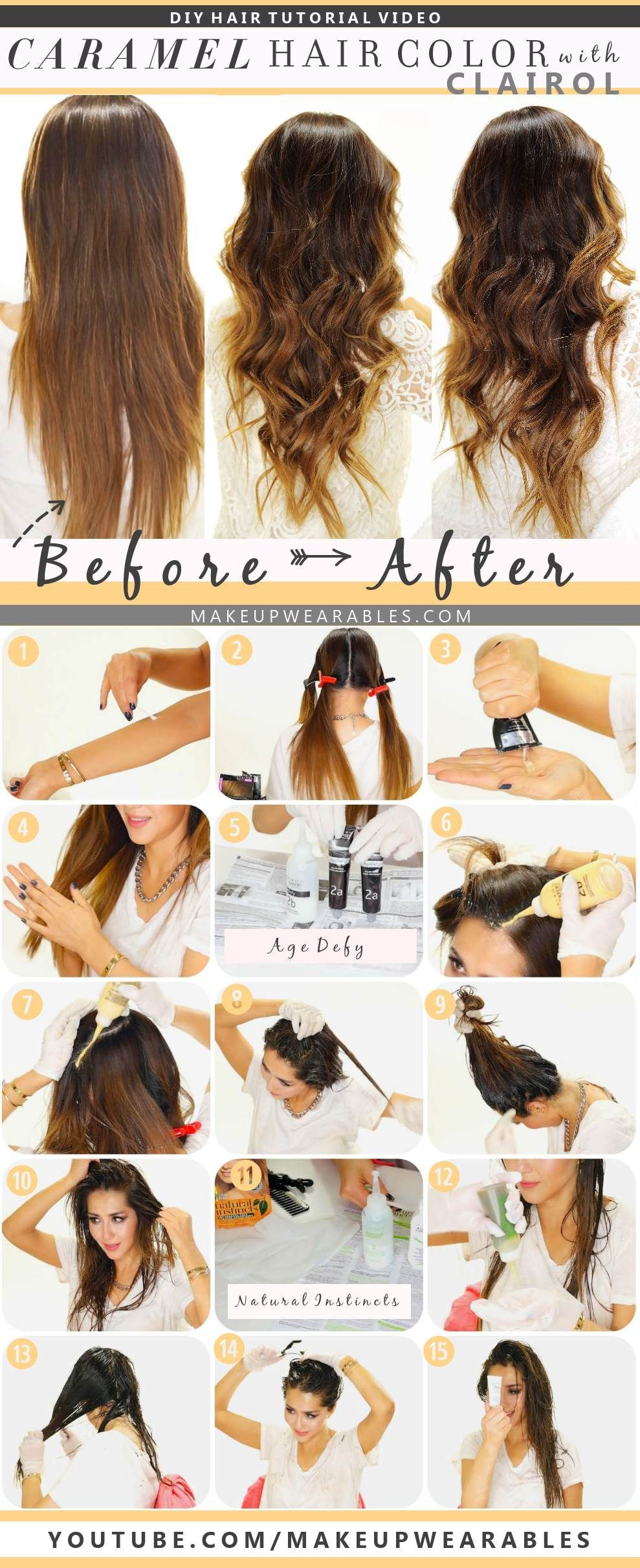 DIY Ombre Hair Color
 How to Color Hair at Home Caramel Brown Ombre