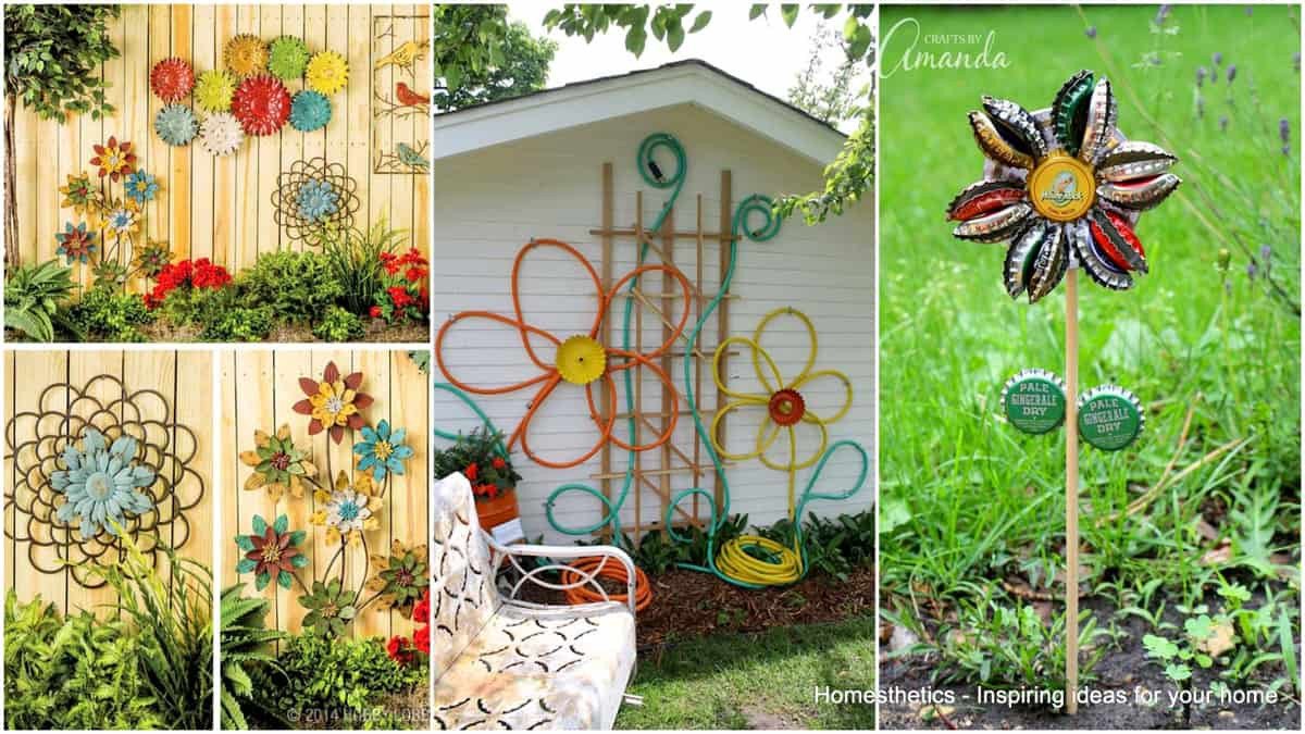 DIY Outdoor Art
 Simple Low Bud DIY Garden Art Flower Yard Projects To