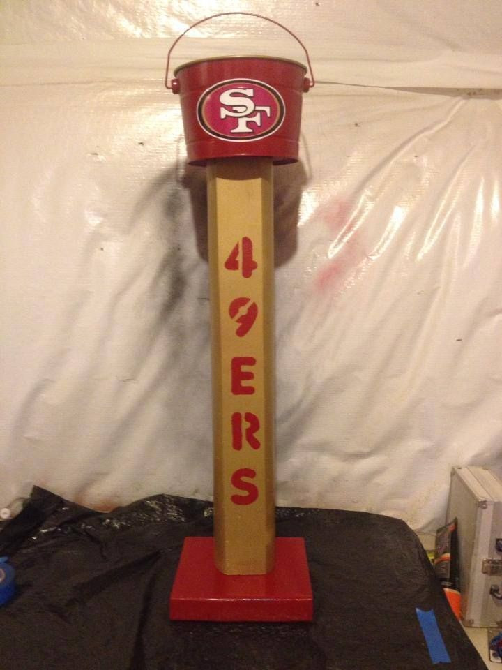 DIY Outdoor Ashtray
 SF 49ers outdoor standing ashtray available from