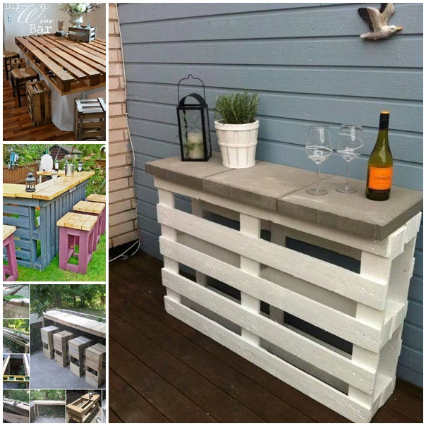 DIY Outdoor Bar Table
 50 Wonderful Pallet Furniture Ideas and Tutorials