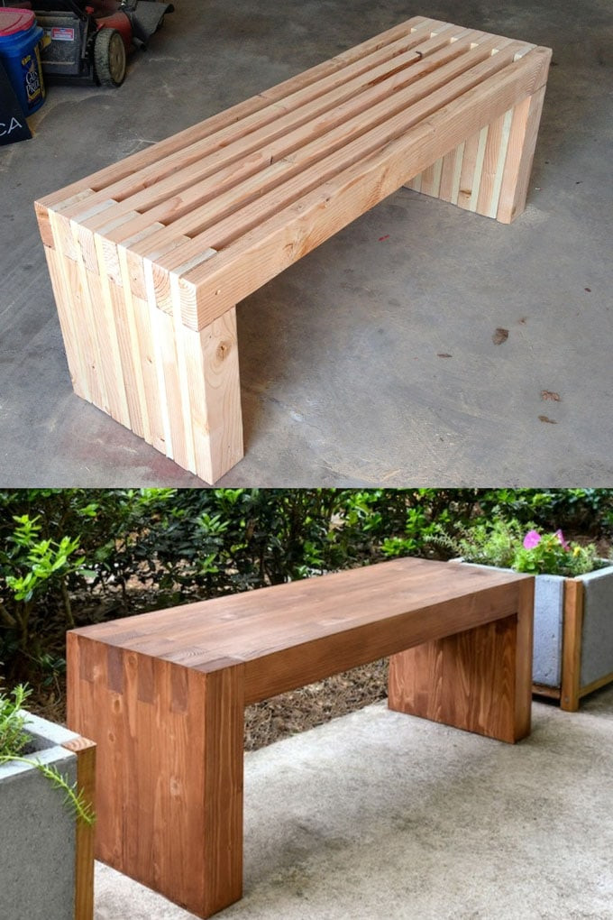DIY Outdoor Bench With Back
 21 Gorgeous Easy DIY Benches Indoor & Outdoor A Piece