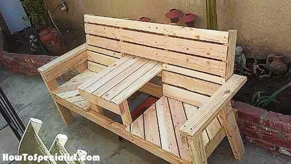 DIY Outdoor Bench With Back
 DIY Outdoor Bench with Table