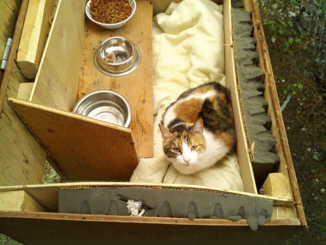 DIY Outdoor Cat House For Winter
 Animal Shelters Made from Pallets
