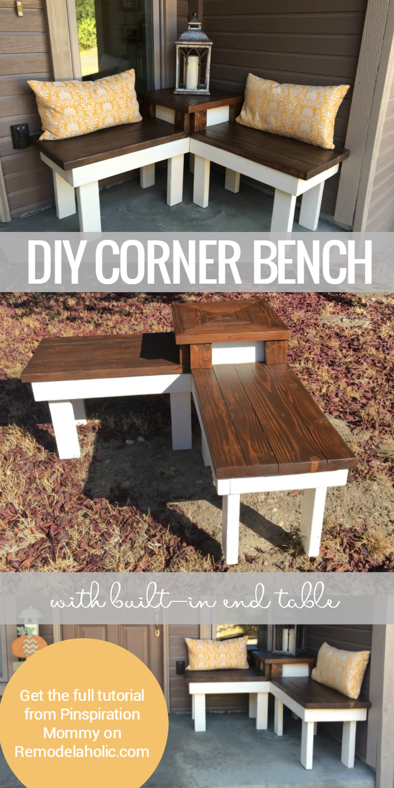 DIY Outdoor Corner Bench
 Remodelaholic