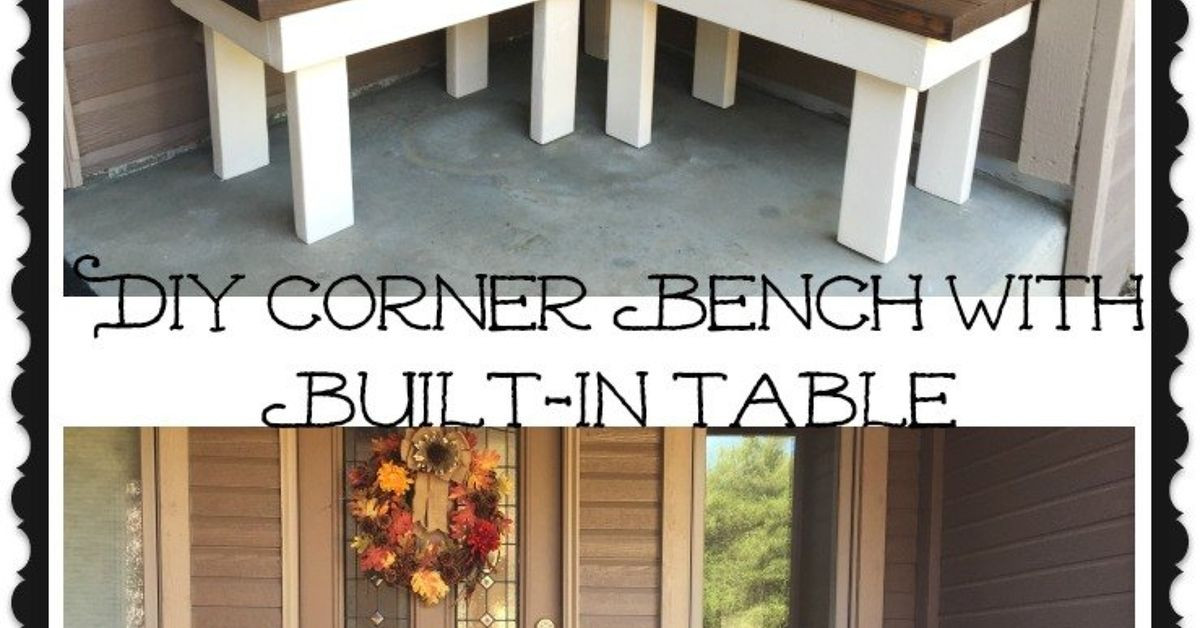 DIY Outdoor Corner Bench
 DIY Corner Bench With Built In Table