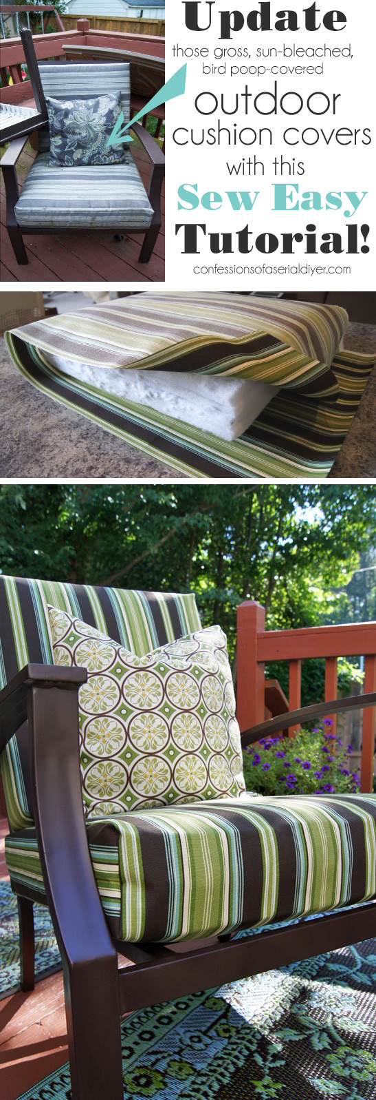 DIY Outdoor Cushions Foam
 Sew Easy Outdoor Cushion Covers Ol but Goo