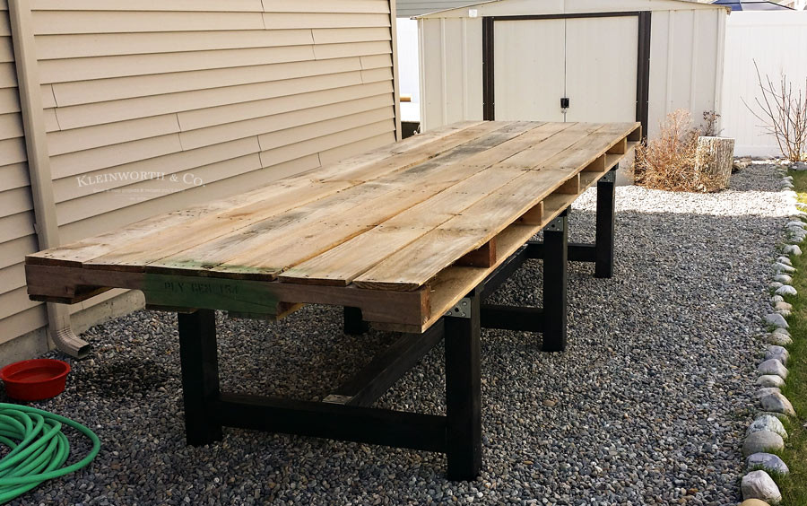 DIY Outdoor Dining Table
 DIY Pallet Outdoor Dining Table Kleinworth & Co