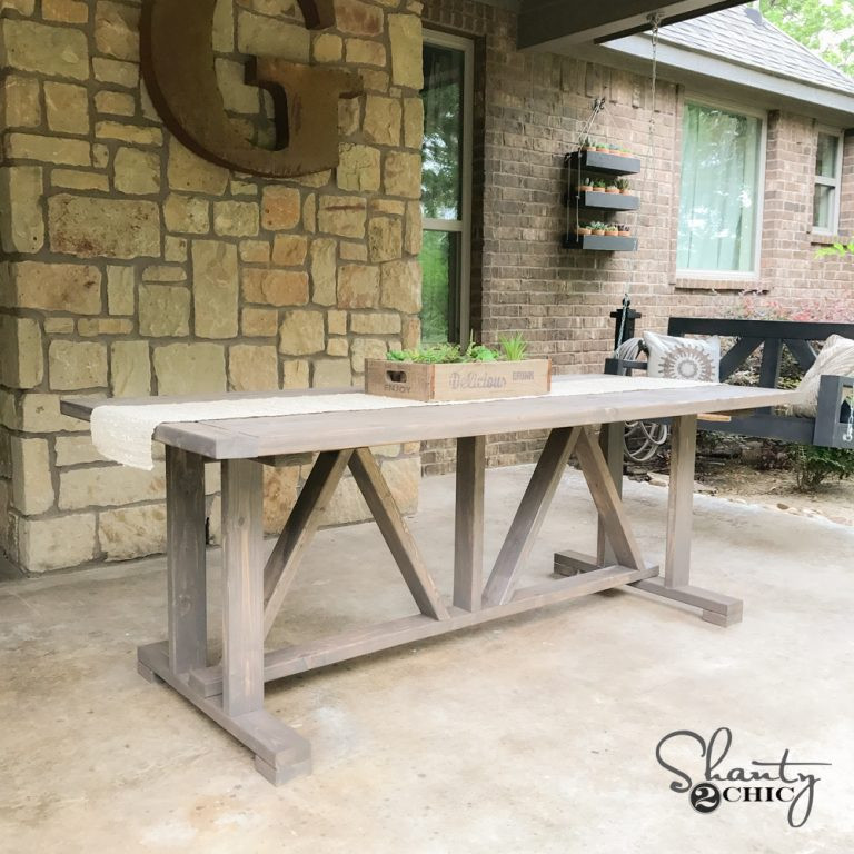 DIY Outdoor Dining Table
 DIY $60 Outdoor Dining Table Shanty 2 Chic