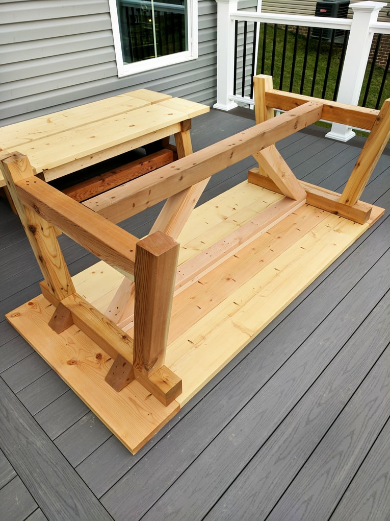 DIY Outdoor Farmhouse Table
 DIY Farmhouse table build truss beam table outdoor