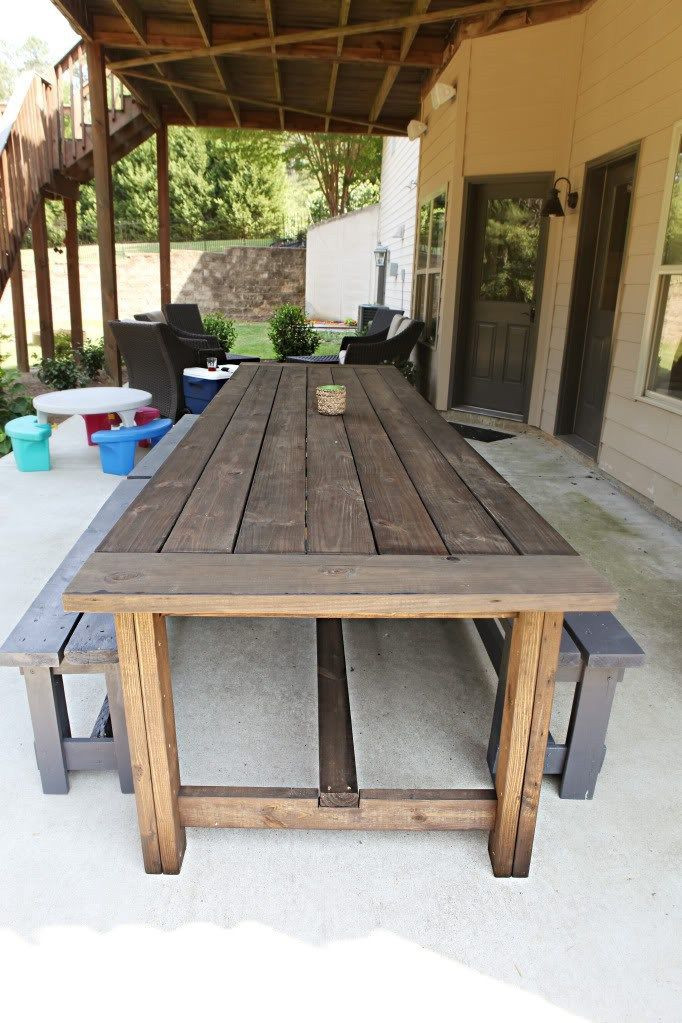 DIY Outdoor Farmhouse Table
 Extra Long DIY Outdoor Table