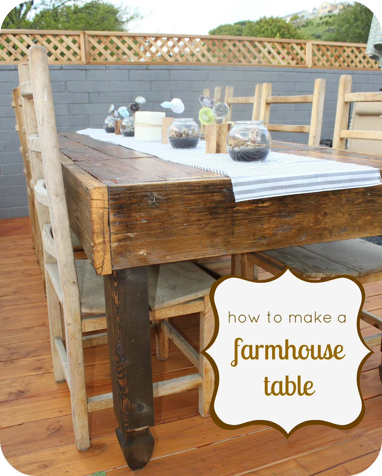 DIY Outdoor Farmhouse Table
 Look What Jeff Did DIY Farmhouse Table