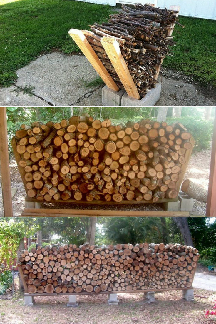 DIY Outdoor Firewood Rack
 Easy Outdoor DIY Firewood Rack from Cinder Blocks • 1001