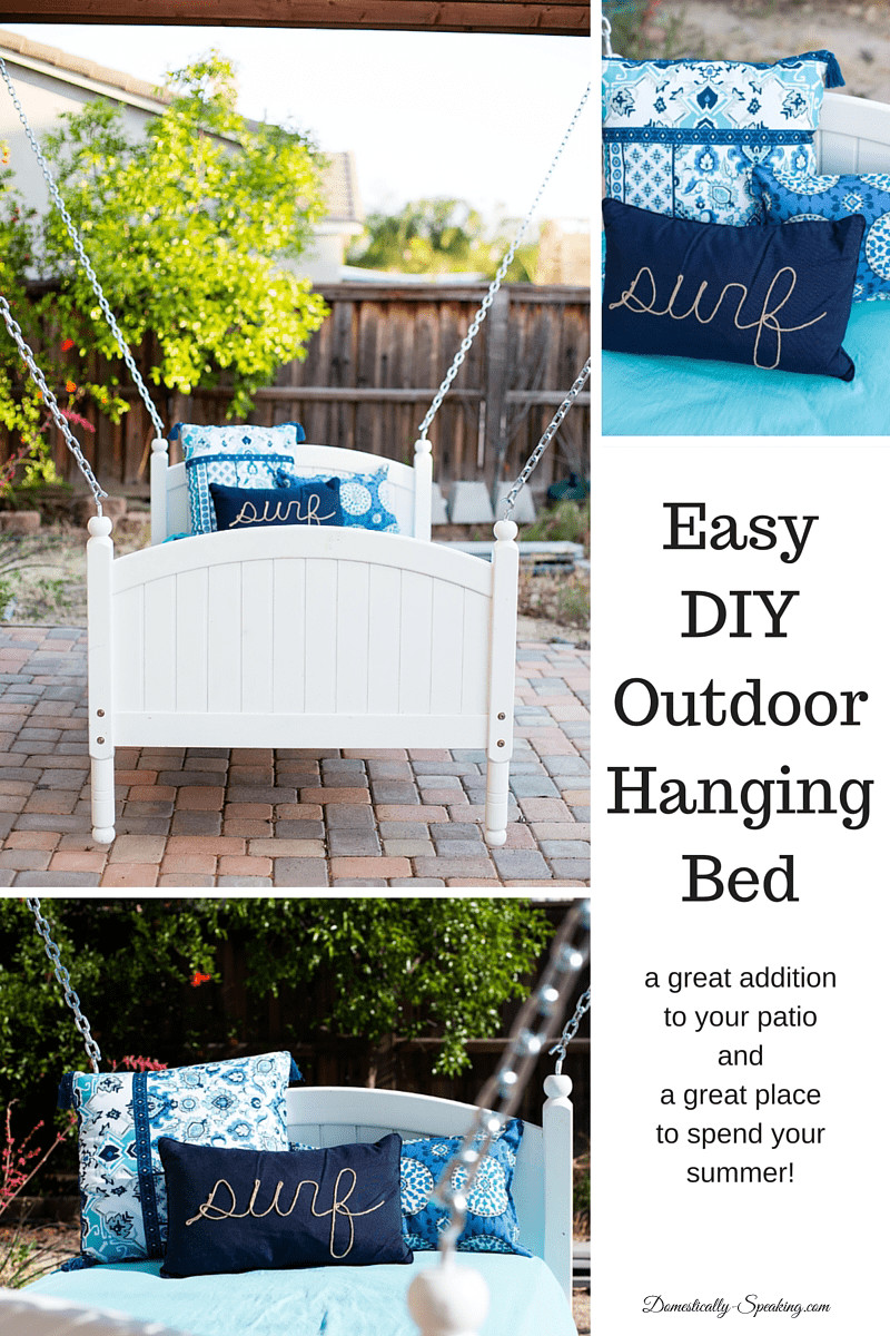 DIY Outdoor Hanging Bed
 Easy DIY Hanging Bed Domestically Speaking