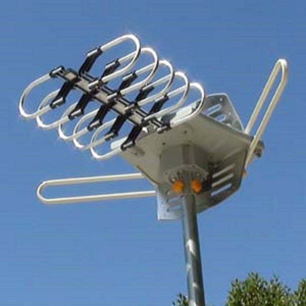 DIY Outdoor Hdtv Antenna
 HDTV Outdoor Amplified Antenna HD TV 36dB Rotor Remote 360