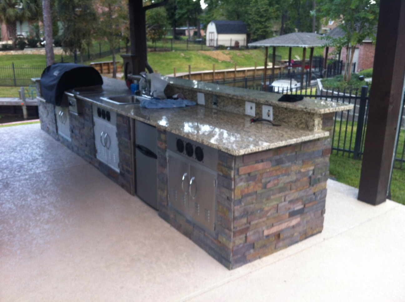 Diy Outdoor Kitchen Kit
 Just about done with my outdoor kitchen DIY granite