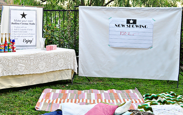 DIY Outdoor Movie Night
 DIY Outdoor Movie Night Italian Soda Bar