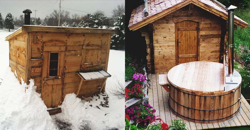 DIY Outdoor Sauna
 21 Inexpensive DIY Sauna and Wood Burning Hot Tub Design Ideas