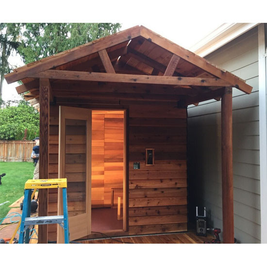 DIY Outdoor Sauna
 5 x7 Outdoor Sauna Kit Heater Accessories Porch Roof