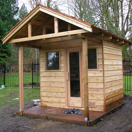 DIY Outdoor Sauna
 5 x7 Outdoor Sauna Kit Heater Accessories Porch Roof