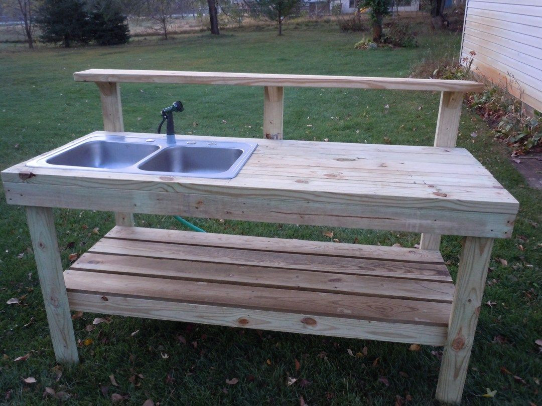 DIY Outdoor Sink Powered By A Water Hose
 Outdoor Sinks Stations for Water Hose