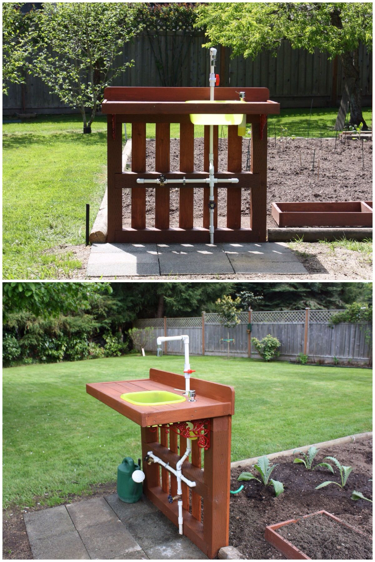 DIY Outdoor Sink Powered By A Water Hose
 Garden Wash Stand Designed and built in 2009 featuring a