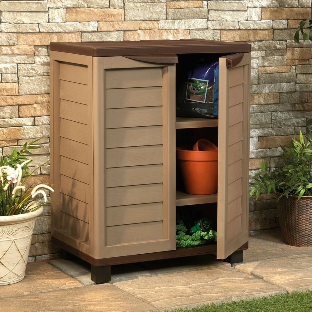 DIY Outdoor Storage Cabinet
 Plastic Garden Storage Cabinet 273L Utility Unit & Shelves