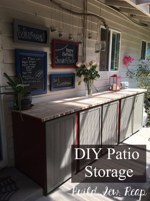 DIY Outdoor Storage Cabinet
 Woman drags 3 old cabinets onto her patio—look at this