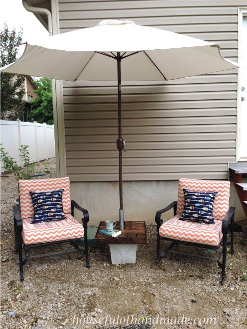 DIY Outdoor Umbrella Stand
 DIY Umbrella Stand With Side Table