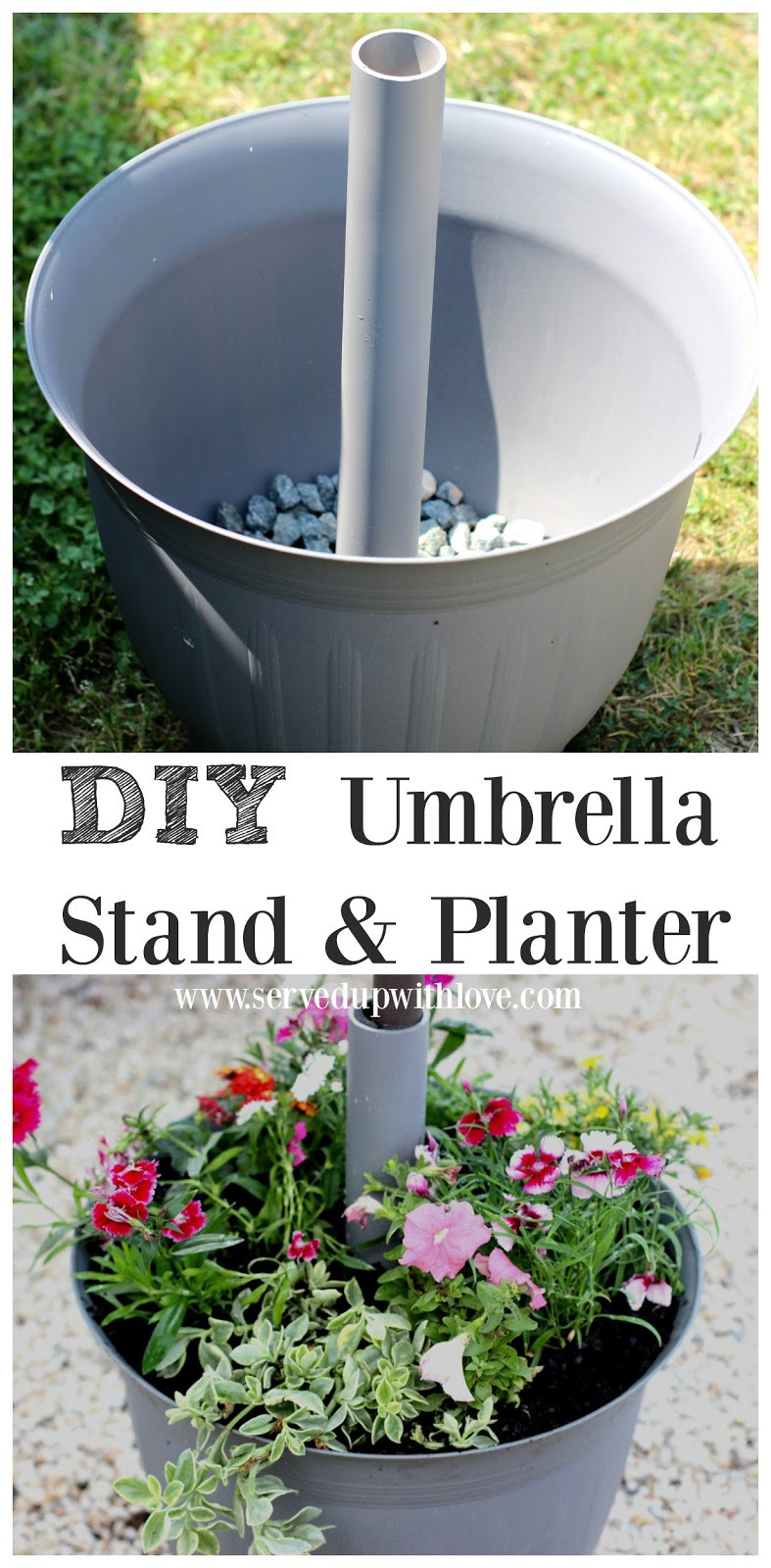 DIY Outdoor Umbrella Stand
 Served Up With Love DIY Umbrella Stand & Planter