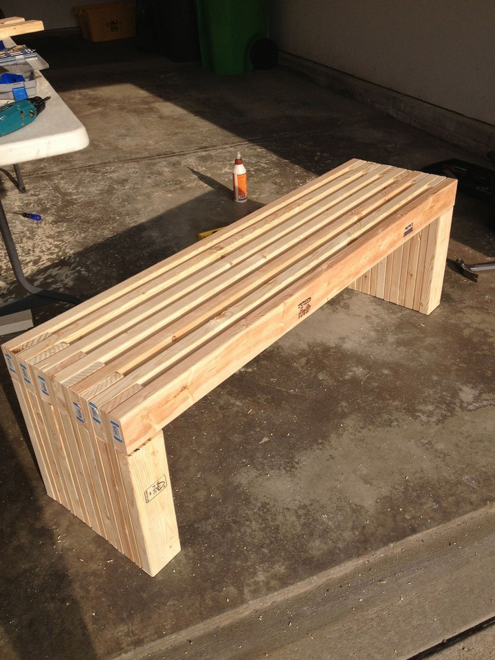 DIY Outdoor Wooden Bench
 Simple Outdoor Wooden Bench Plans For Diy Patio Furniture