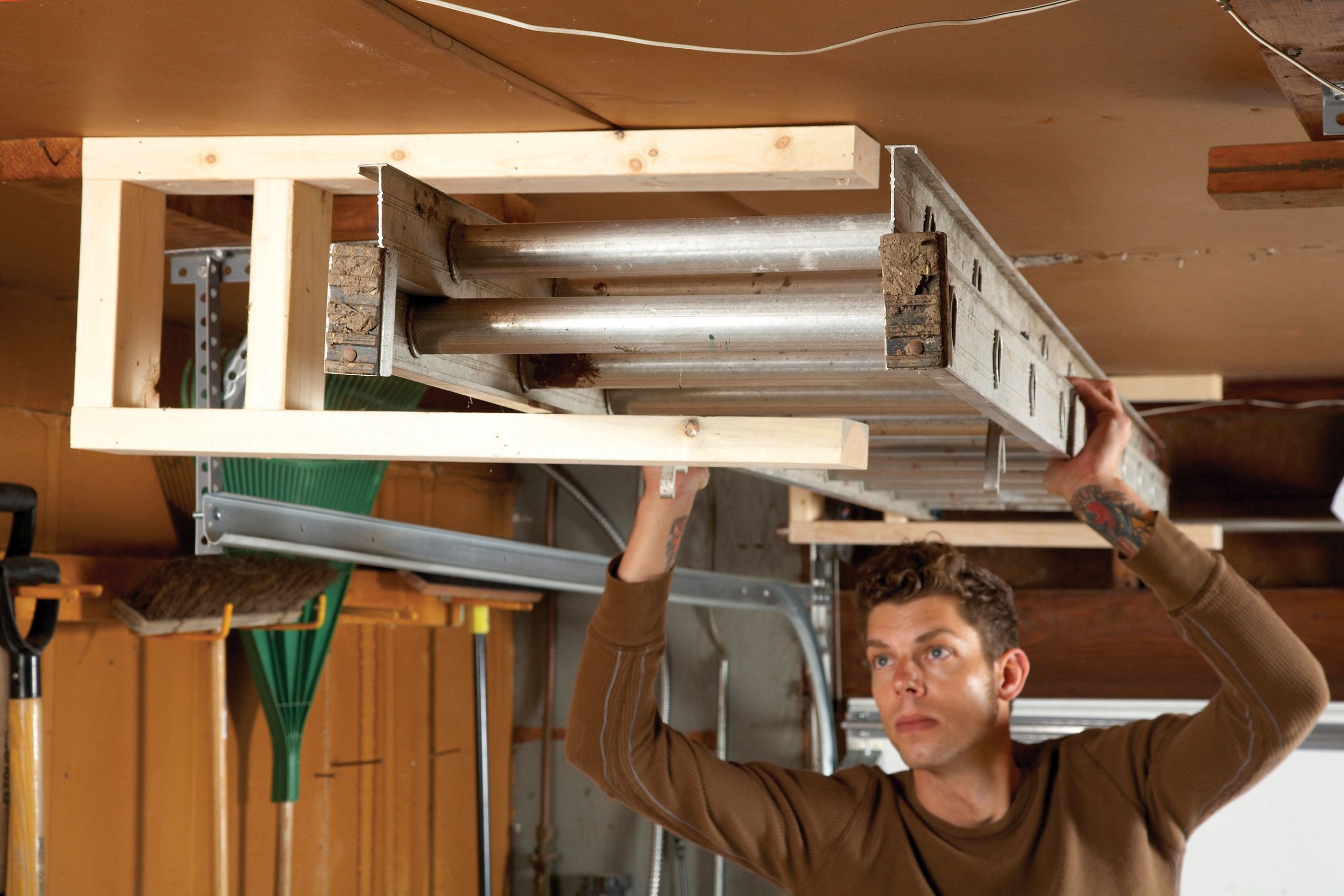 DIY Overhead Garage Storage Plans
 Sneak Peek Ingenious Garage Storage Ideas
