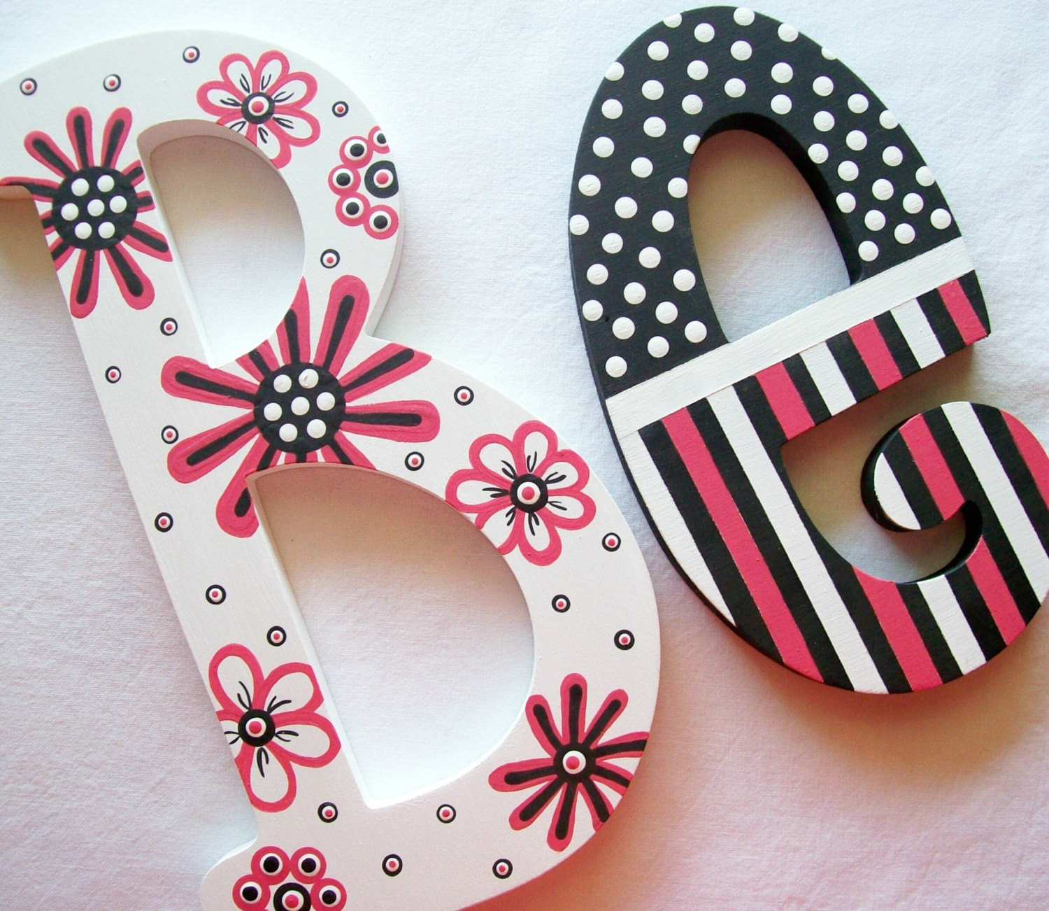 DIY Painted Wooden Letters
 POSH PINK Hand Painted Wooden Letters Reserved for Gracie