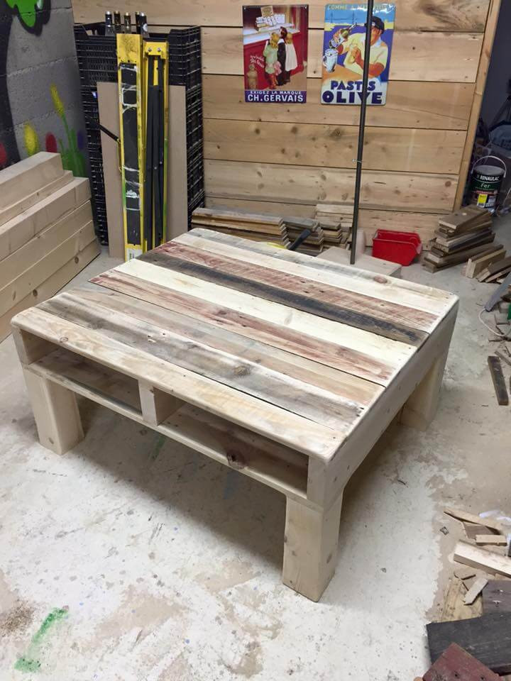 DIY Pallet Coffee Table Plans
 Pallet Coffee Table From Reclaimed Wood