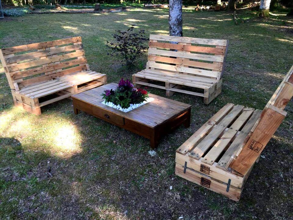 DIY Pallet Furniture Outdoor
 Gorgeous Pallet Outdoor Furniture Set