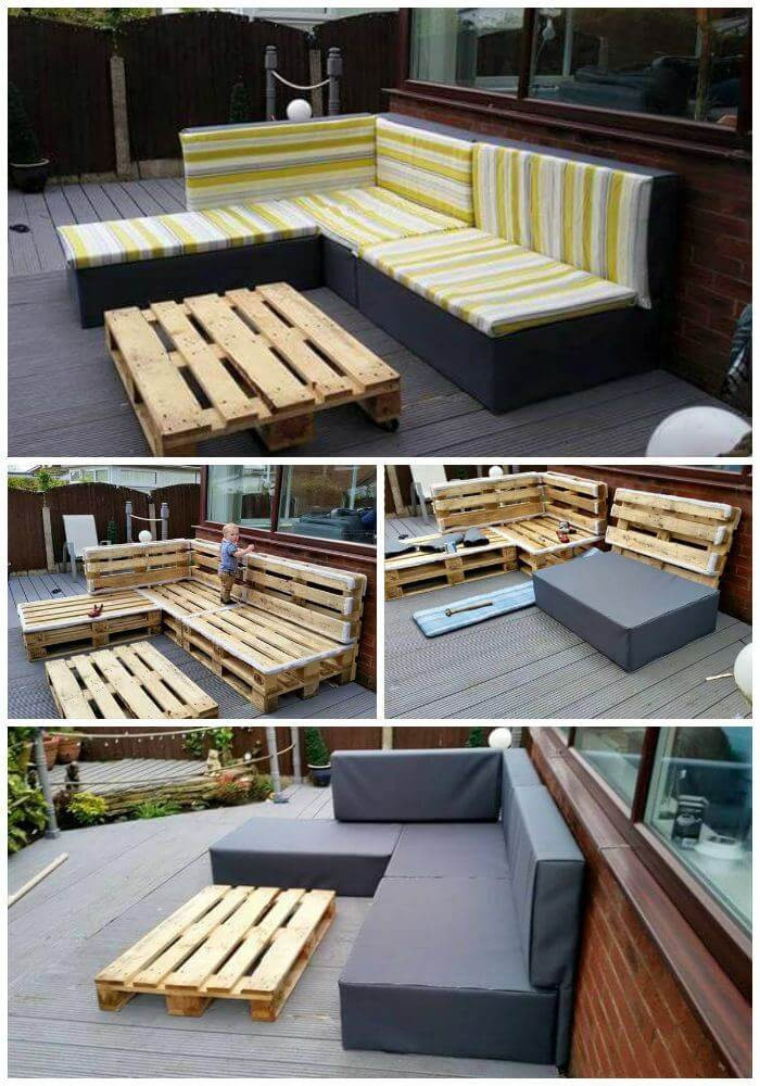 DIY Pallet Furniture Outdoor
 DIY Pallet Upholstered Sectional Sofa Tutorial Easy