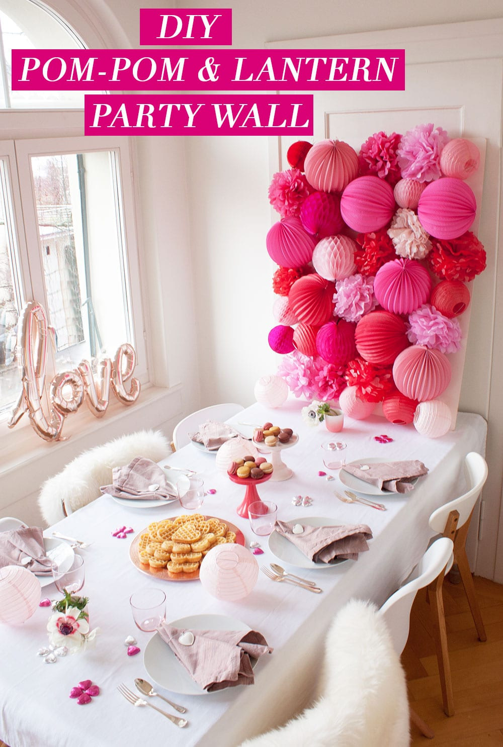 DIY Party Decorations
 DIY Pink and Red Valentine s Party Wall