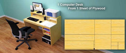 DIY Pc Desk Plywood
 puter Desk From 1 Sheet of Plywood