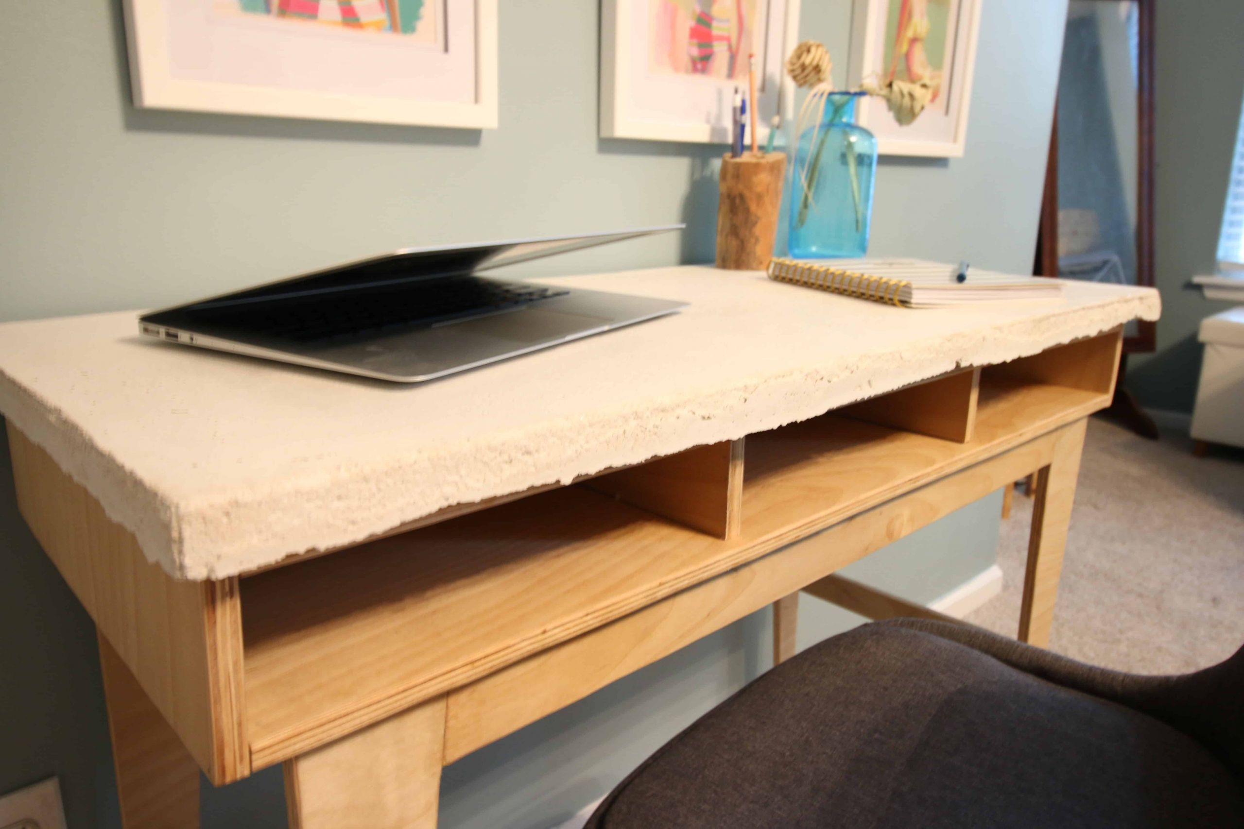 DIY Pc Desk Plywood
 DIY Plywood Concrete Desk