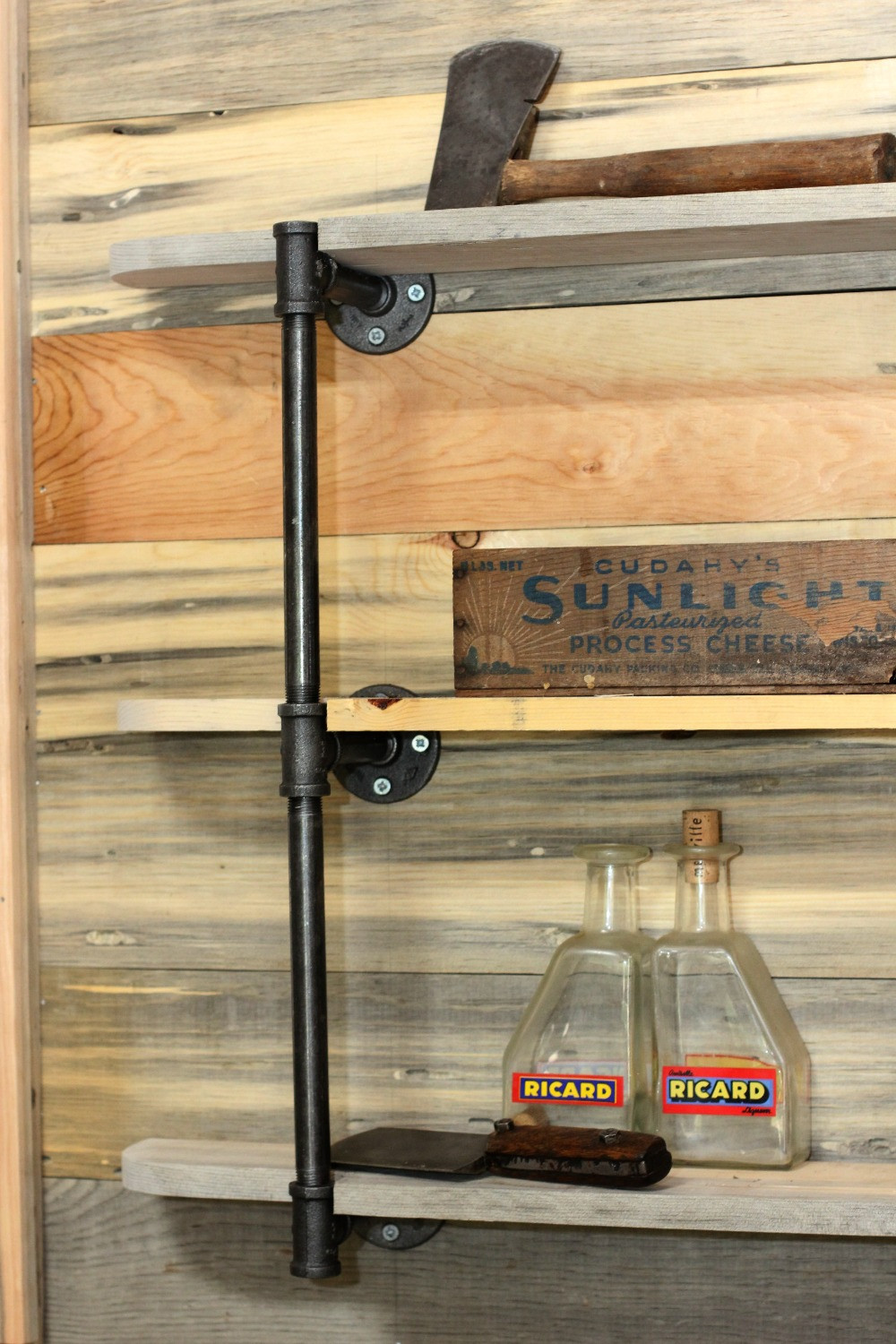 DIY Pipe And Wood Shelves
 DIY Pipe Shelf & Reclaimed Wood Plank Walls