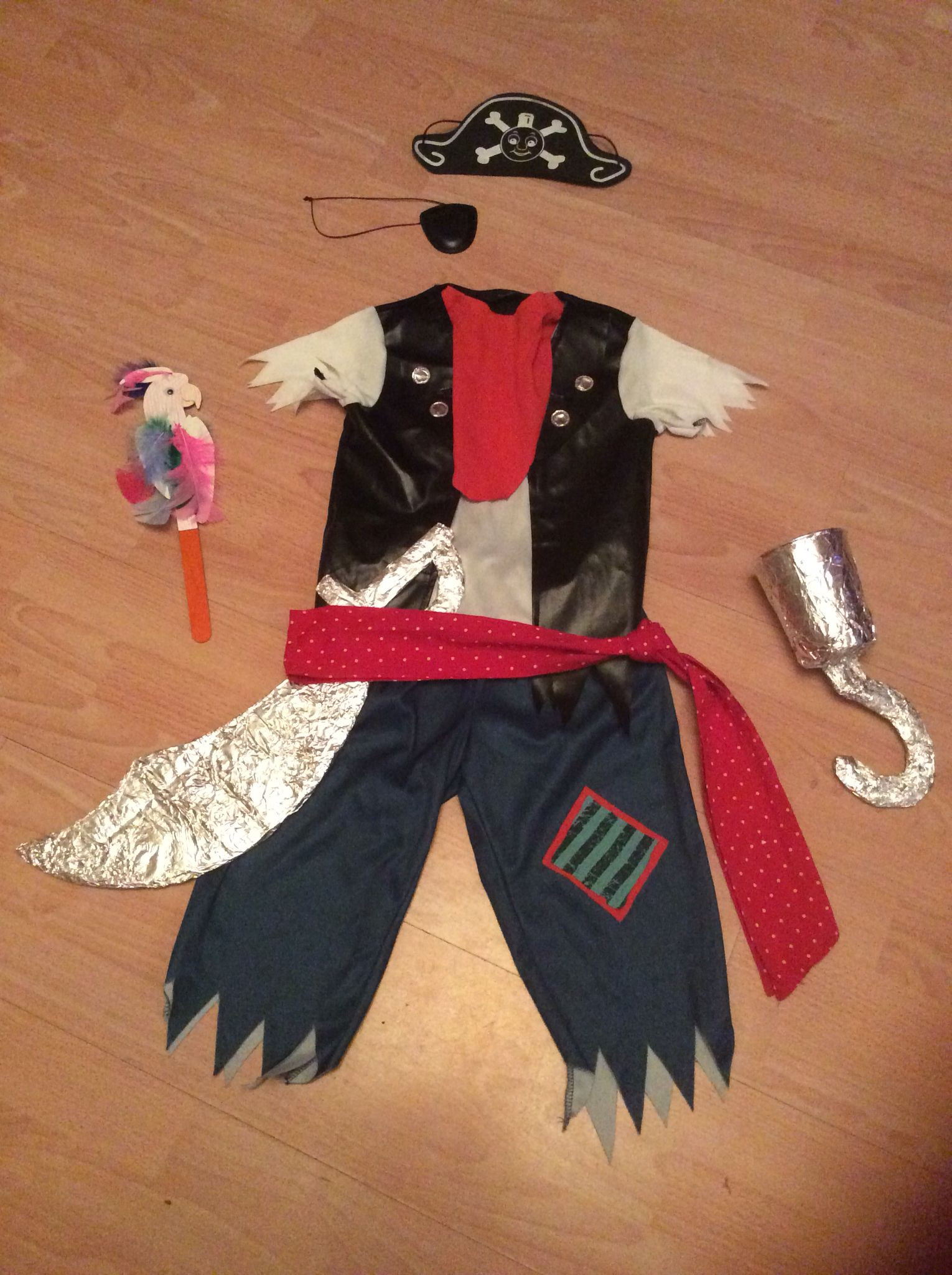 DIY Pirate Costume Kids
 Homemade pirate costume for worldbookday …