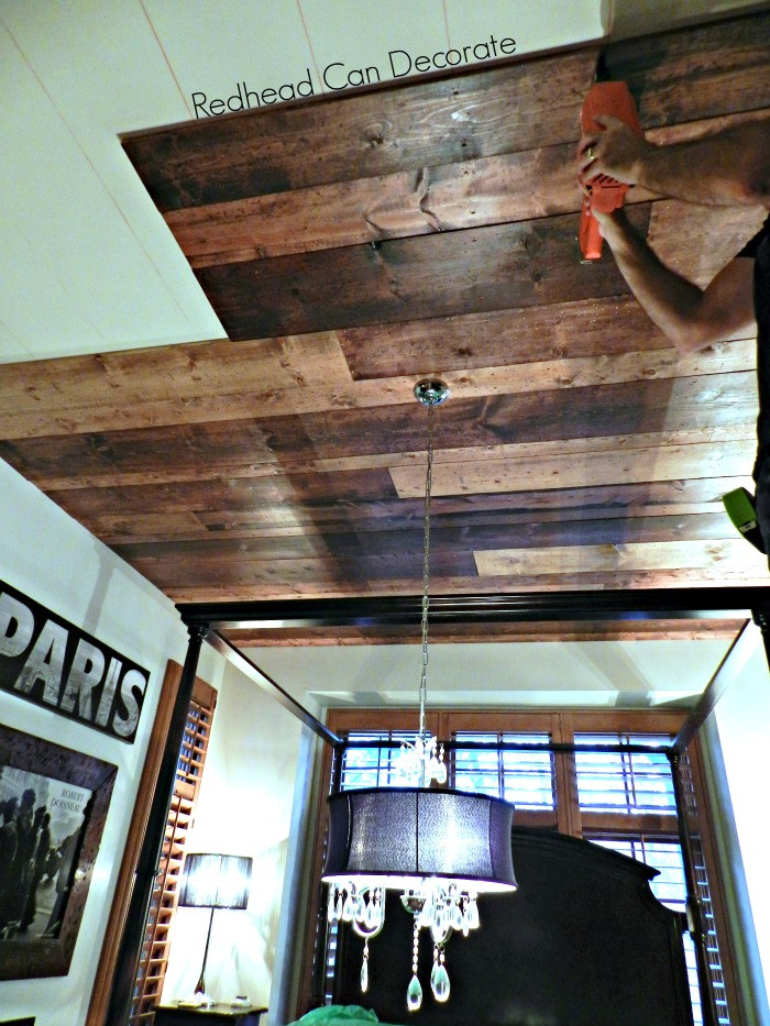 DIY Planked Ceiling
 DIY Wood Planked Ceiling Redhead Can Decorate