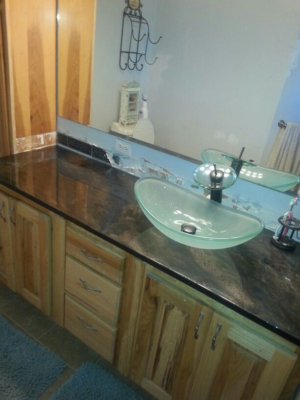 DIY Plywood Countertops
 Not bad for a 50$ countertop from plywood spray paint and
