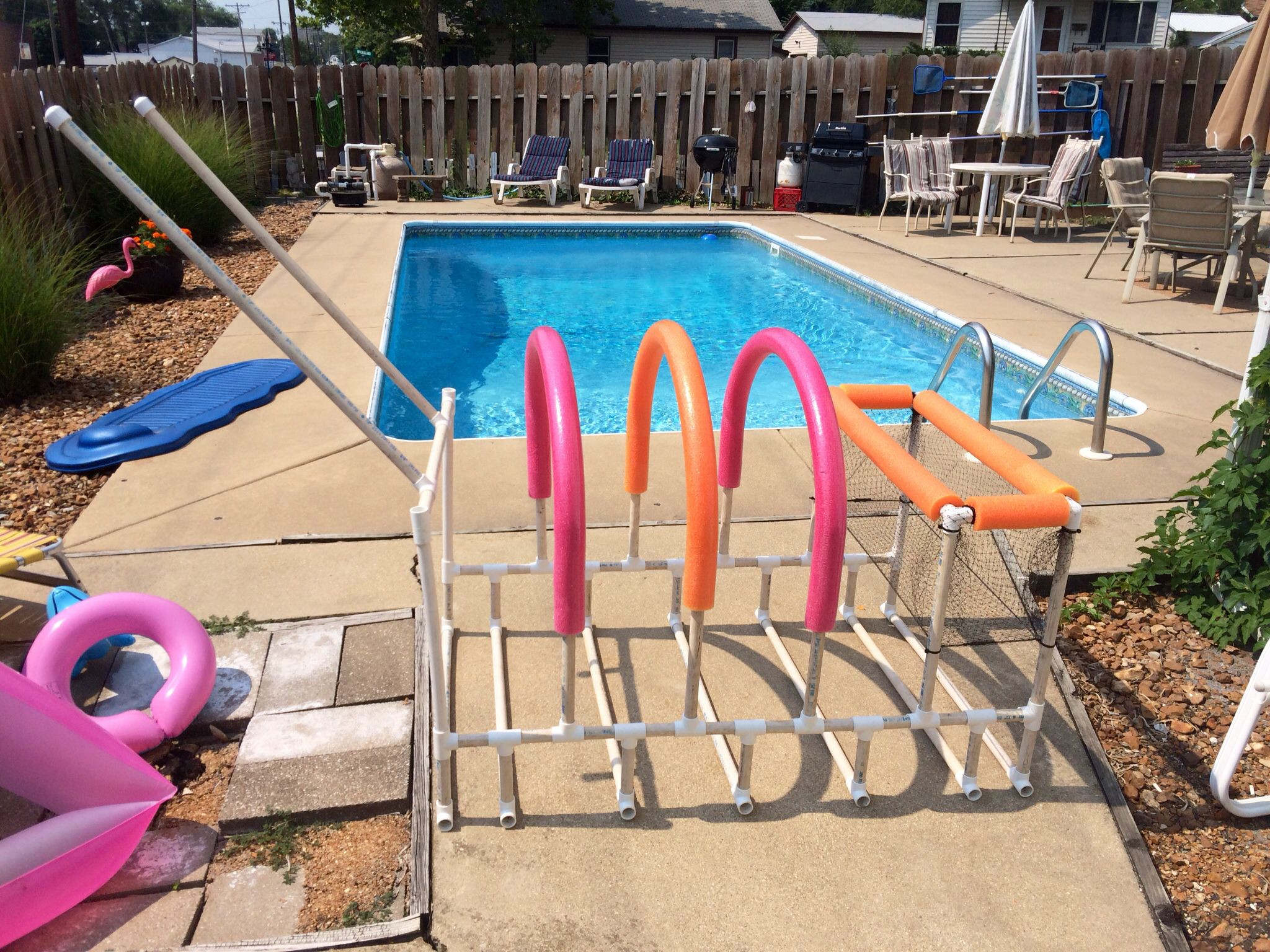 DIY Pool Float Organizer
 PVC for Pools DIY PVC Pool Towel Rack PVC Pool Furniture