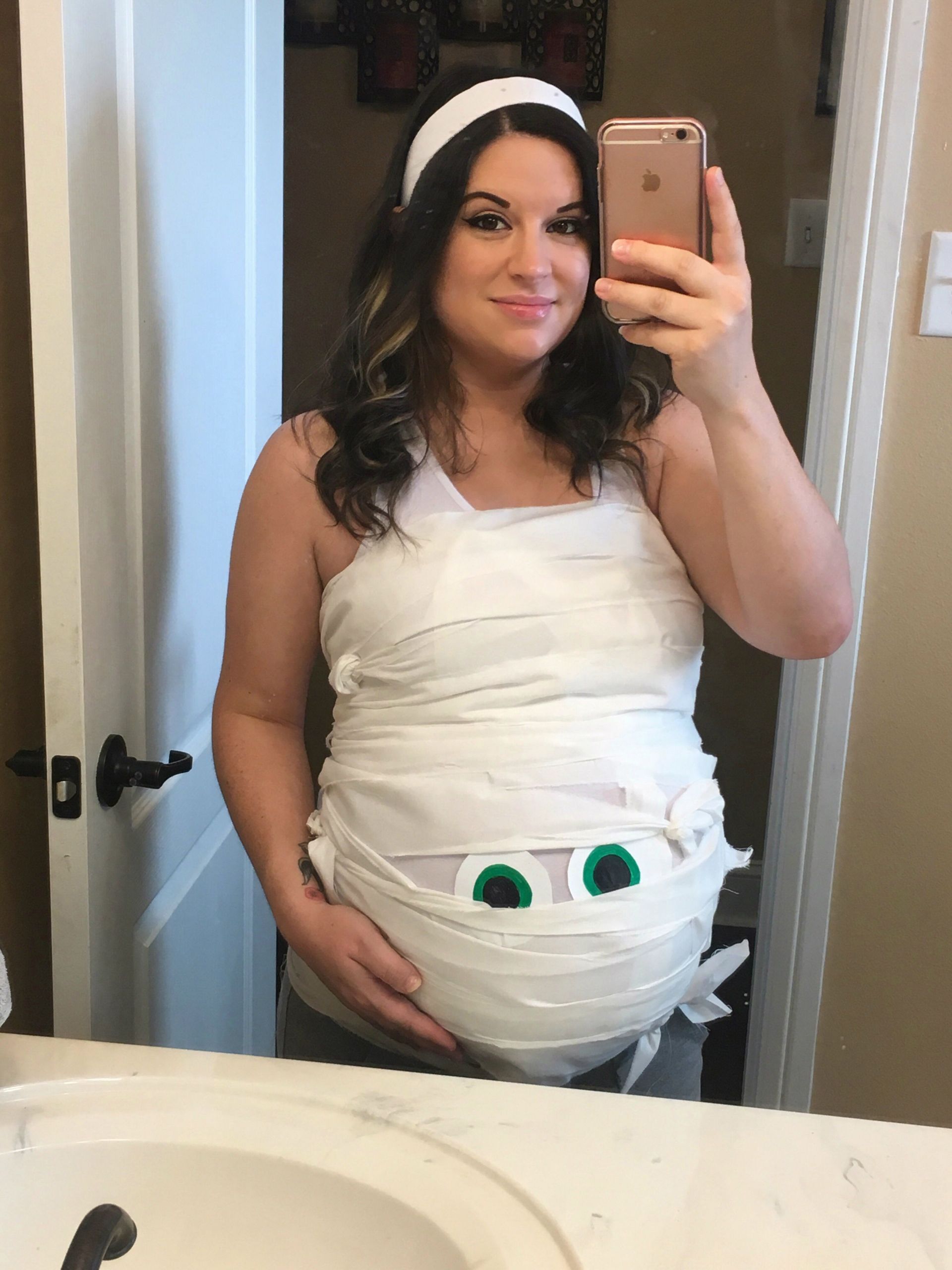 DIY Pregnant Halloween Costumes
 Pregnancy Halloween Costume Mommy Mummy maternity