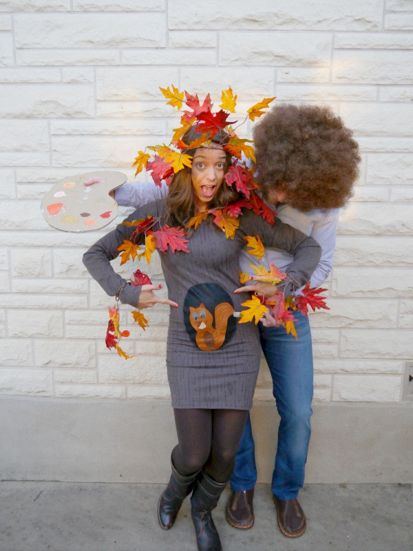DIY Pregnant Halloween Costumes
 Bob Ross Couples Costume C R A F T